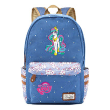 Pony Unicorn Youth Student School Bag Fragmented Canvas Girl Backpack