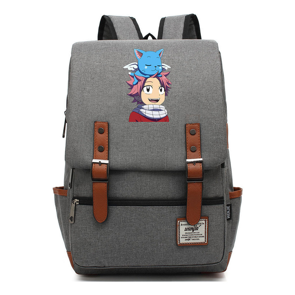 Printed Schoolbag Leisure Belt Buckle Classic Backpack For Young Students