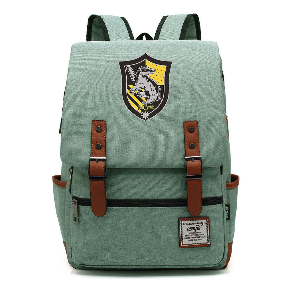 School Of Witchcraft And Wizardry Printed Youth Student School Bag Casual Belt Buckle Classic Backpack