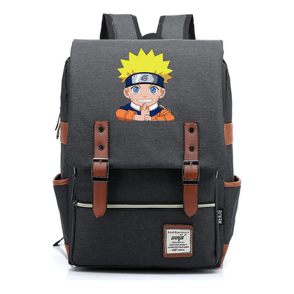 Naruto Printed Teenage Student Backpack For Men And Women, Casual Belt Buckle, Classic Backpack 38*27*12.5cm