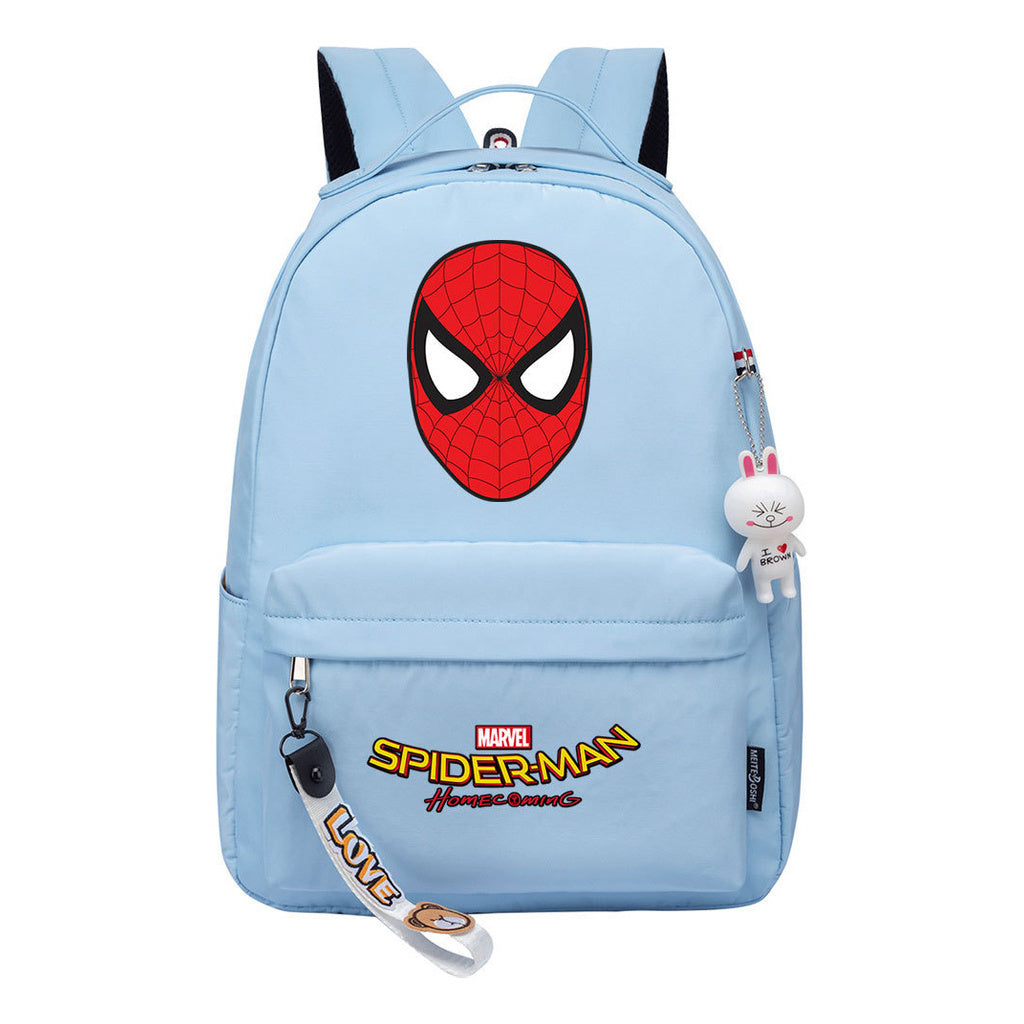 Superhero printed student backpack for boys and girls, casual travel bag with backpacks