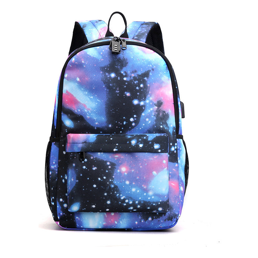 Usb Password Lock Youth Student Backpack Three Piece Set For Men And Women's Backpack Set