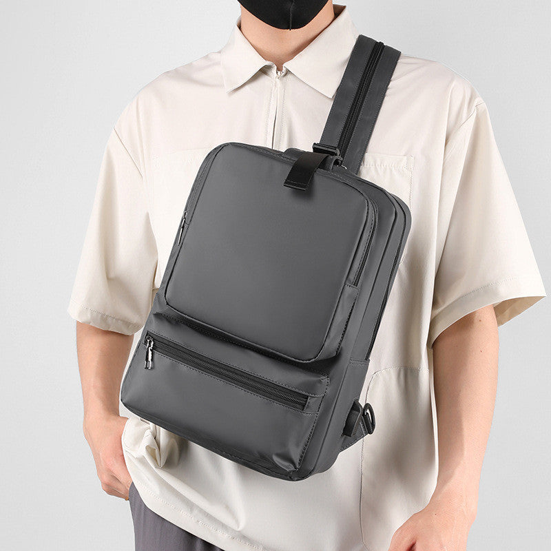 Usb Large Capacity Backpack, Multifunctional Outdoor Sports Shoulder Bag, Casual One Shoulder Crossbar Bag