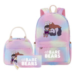 Cartoon Cute Three Bears Youth Student Girls School Bag Lunch Bag Three Piece Set Backpack Set