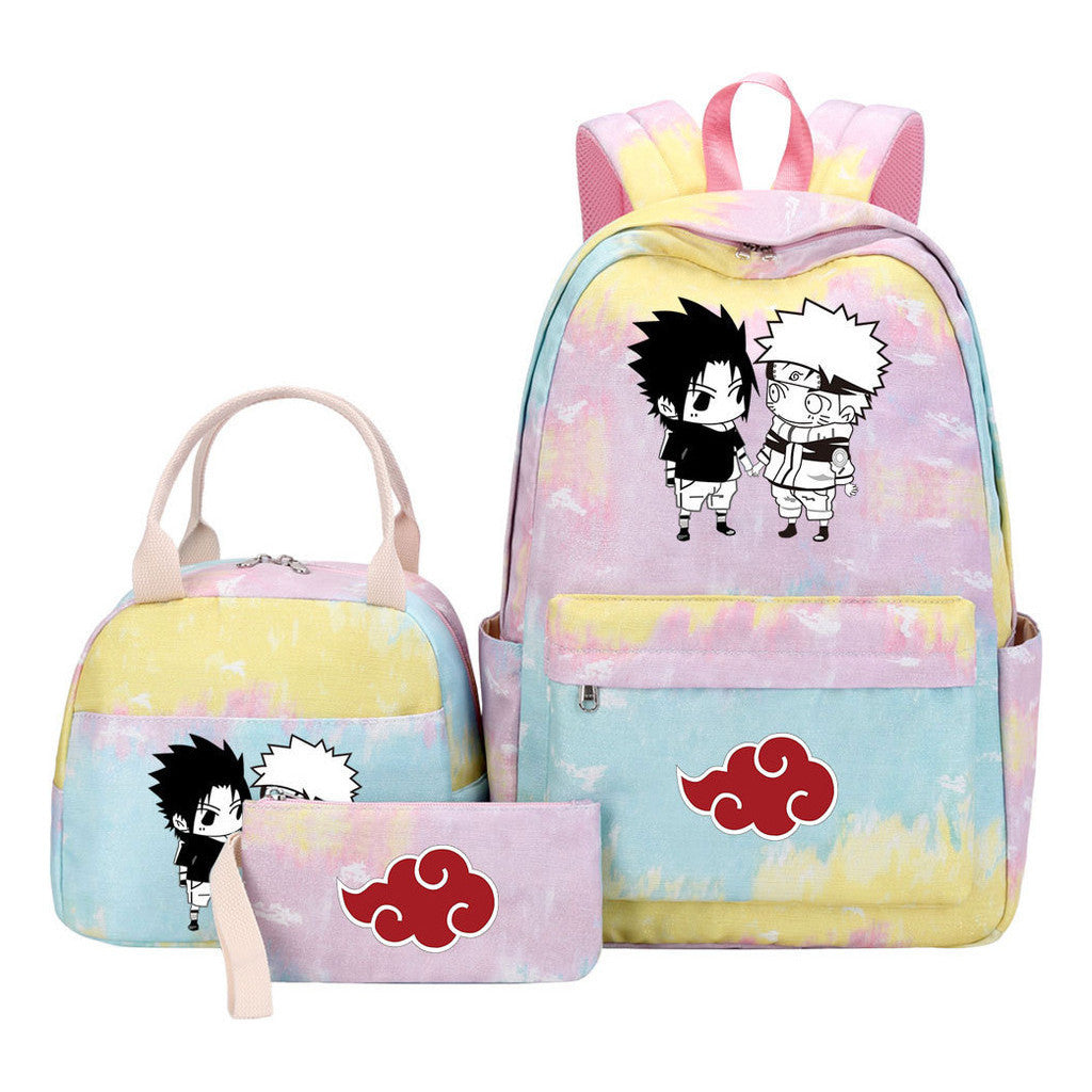 Naruto Teenage Girls School Bag Lunch Bag Three Piece Backpack Set