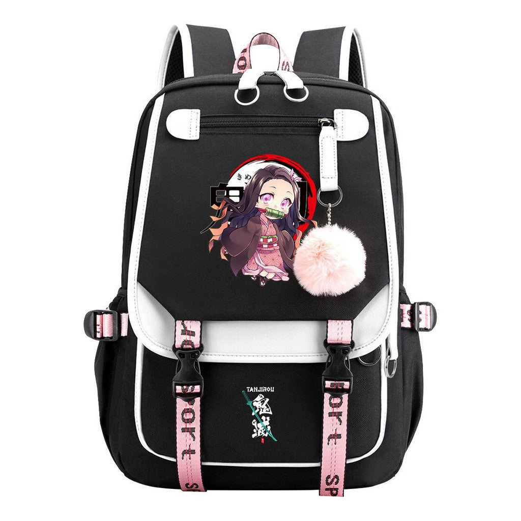 Cartoon Fashion Usb Student Backpack For Boy And Girl, Casual Woven Strap Flip Back Backpack