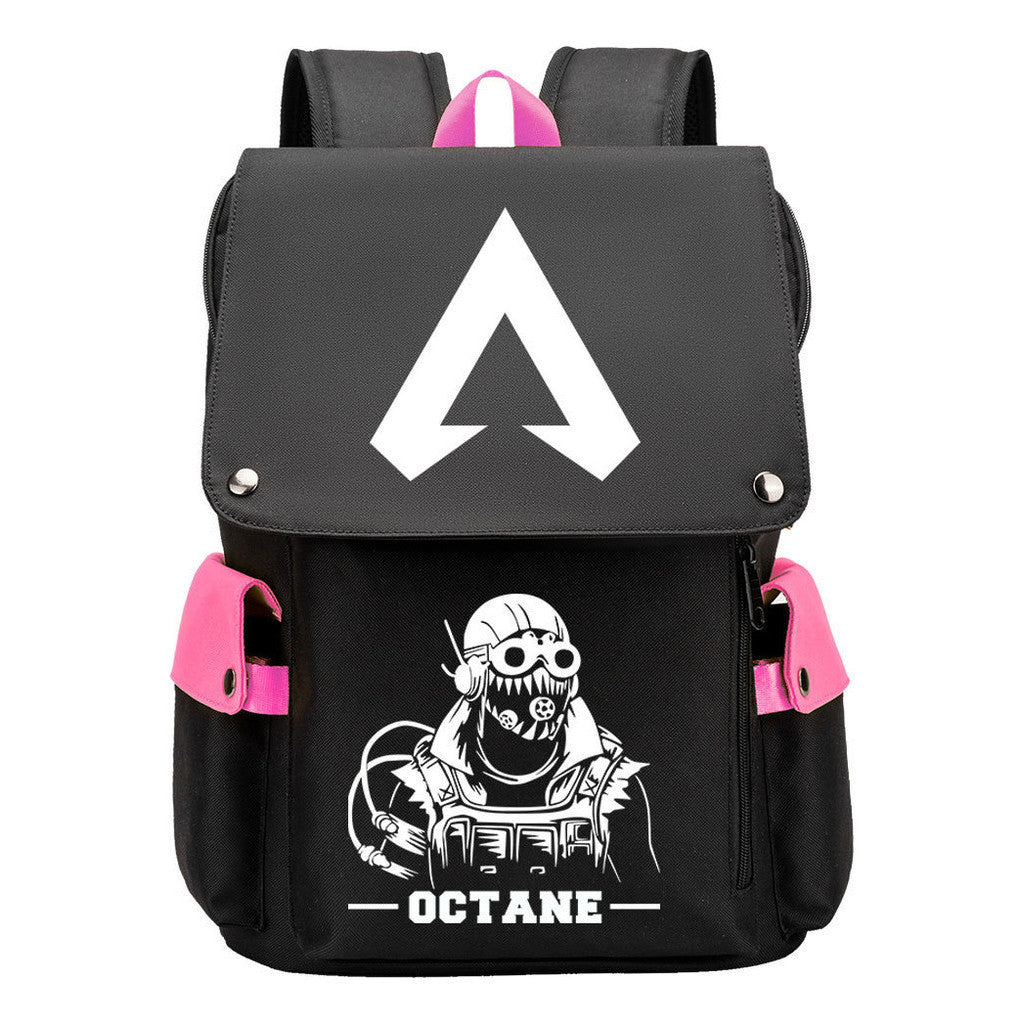 Apex Hero Print Usb Charging Cap Head Style Student School Bag Casual Backpack
