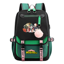 My Heroes Academy Usb Student Backpack, Casual Woven Strap Flip Back Backpack