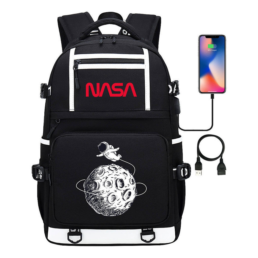 Printed Usb Youth School Bag Backpack Leisure Travel Backpack