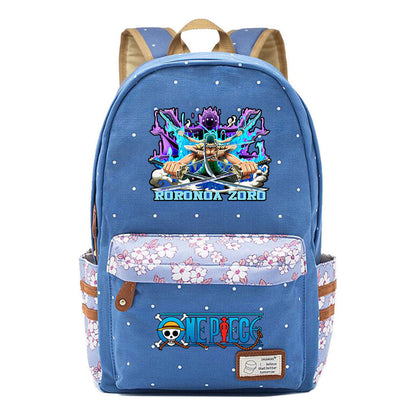 Anime Pirate King Lufei Printed Student School Bag Fragmented Flower Leisure Backpack