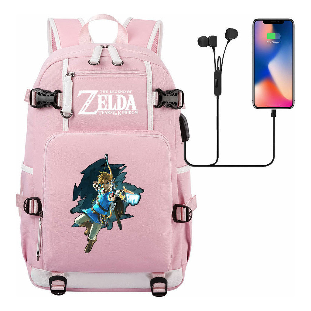 Legend Of Zelda Printed Youth Student Backpack For Men And Women With Large Capacity Leisure Travel Backpack