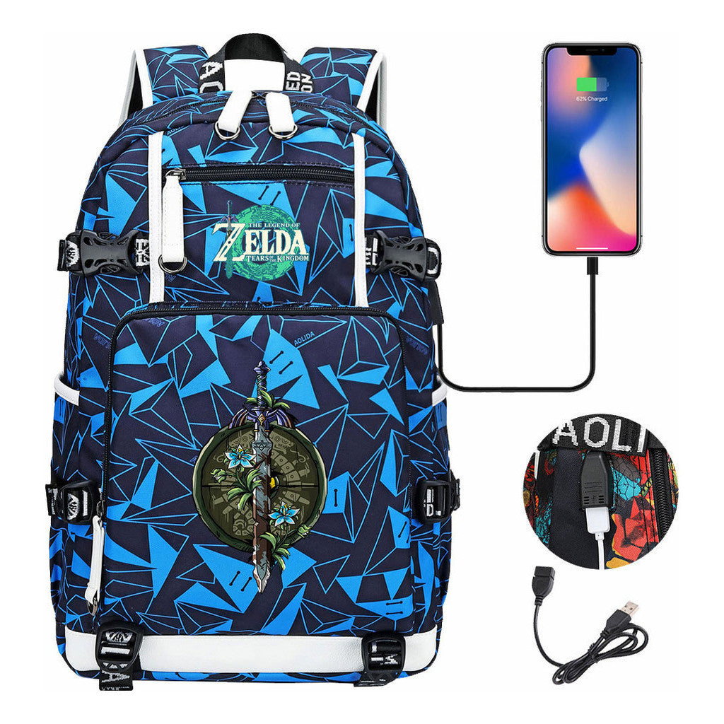 Printed Student Backpack For Men And Women With Large Capacity Leisure Travel Backpack