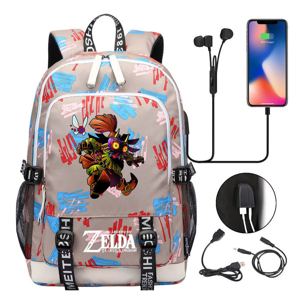 Usb Youth Primary And Secondary School Student Backpack For Men And Women's Leisure Sports Backpack