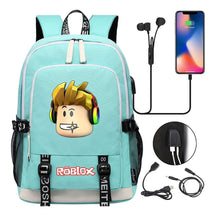 Game Roblox Printed Student Backpack Usb Casual Backpack Boys And Girls