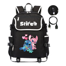Anime Star Baby Stitch Printed Usb Student Backpack For Men And Women's Leisure Travel Backpack