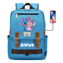 Anime Star Baby Stitch Printed Student Backpack For Men And Women With Casual Magnetic Buckle Backpack