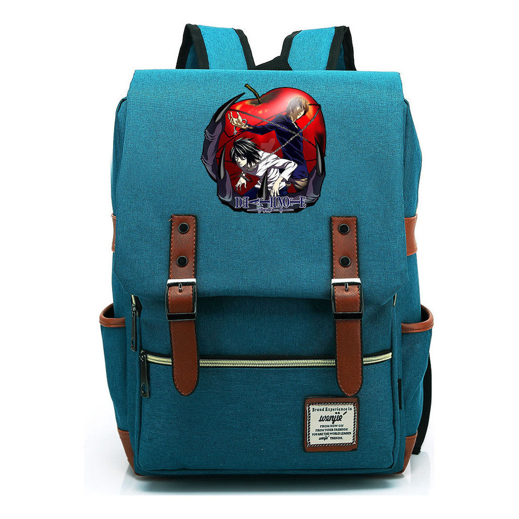 Manga Death Note Youth Student School Bag Men's And Women's Leisure Belt Buckle Backpack
