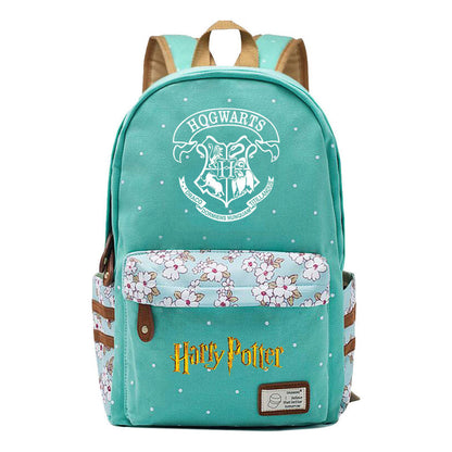 School Of Witchcraft And Wizardry Youth Student Backpack, Floral Canvas, Female Backpack