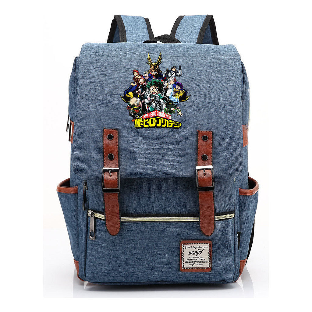 Anime My Heroes Academy Printed Student School Bag For Men And Women Leisure Belt Buckle Classic Backpack