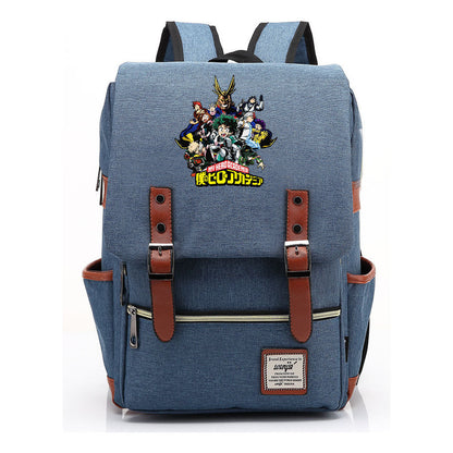 Anime My Heroes Academy Printed Student School Bag For Men And Women Leisure Belt Buckle Classic Backpack