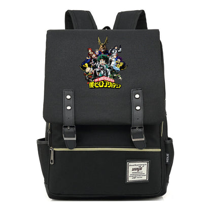 Anime My Heroes Academy Printed Student School Bag For Men And Women Leisure Belt Buckle Classic Backpack