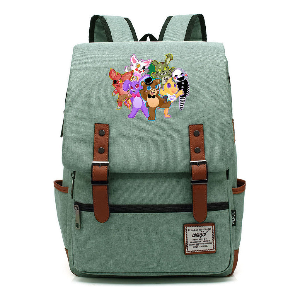 Toy Bear Printed Teenage Student Backpack For Men And Women, Casual Belt Buckle, Classic Backpack