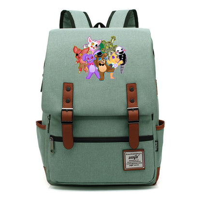 Toy Bear Printed Teenage Student Backpack For Men And Women, Casual Belt Buckle, Classic Backpack