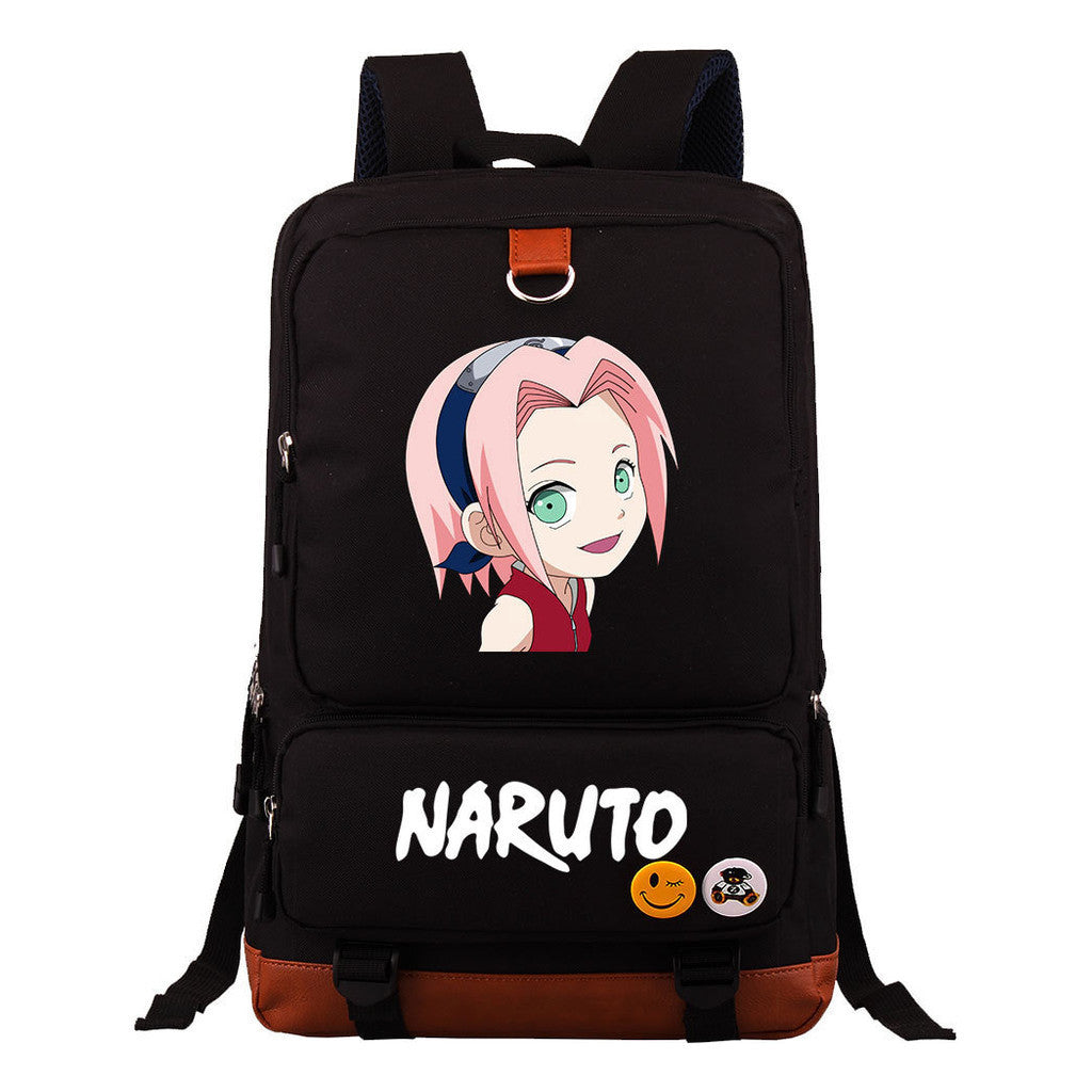 Cartoon Naruto Uchibo Youth Student School Bag Large Capacity Travel Bag Men's And Women's Backpack