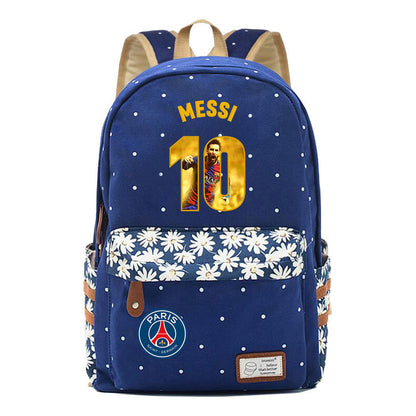 Sports Football Star Printed Youth Student Backpack For Men And Women's Leisure Backpack