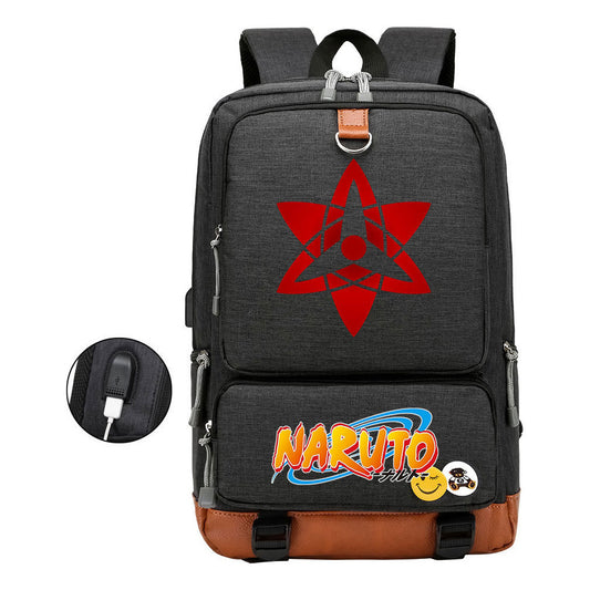 Naruto Printed Usb Student Backpack For Men And Women's Leisure Travel Backpack
