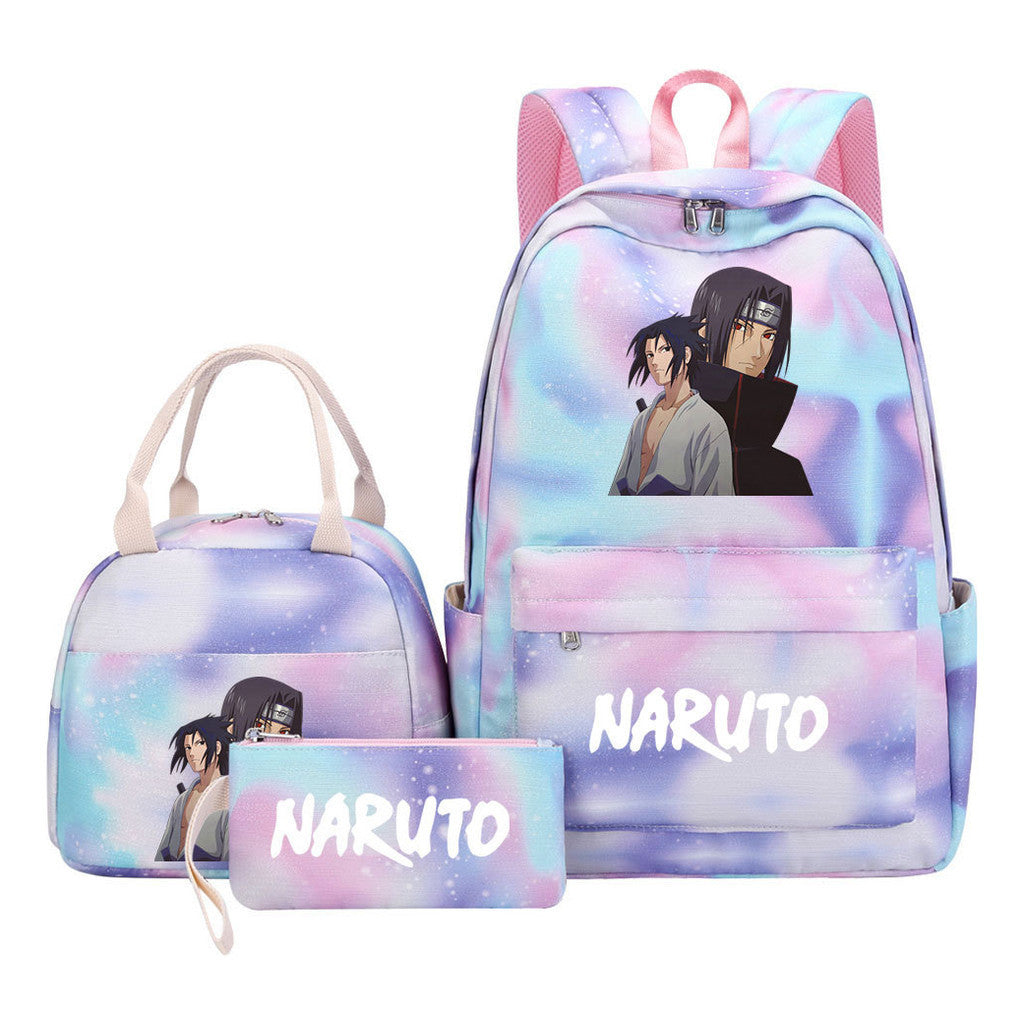 Naruto Student Girl Backpack Lunch Bag Three Piece Set Backpack Set