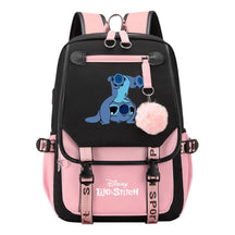 Interstellar Baby Stitch Usb Backpack For Boys And Girls Casual Woven Strap Flip Backpack