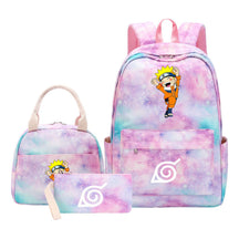 Naruto Youth Student School Bag Lunch Bag Three Piece Set Backpack Set