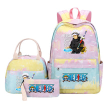 Cartoon Pirate King Student Girls School Bag Lunch Bag Three Piece Set Backpack Set