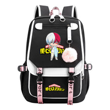 My Heroes Academy Usb Youth Student Backpack With Casual Woven Strap Flip Back Backpack