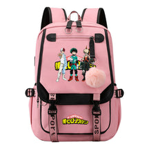 My Heroes Academy Usb Youth Student Backpack With Casual Woven Strap Flip Back Backpack