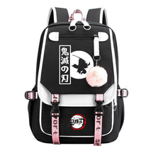 Japanese Cartoon Fashion Usb Youth Student Backpack With Casual Woven Strap Flip Back Backpack