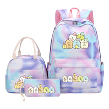 Game Corner Biology Student Girls School Bag Lunch Bag Three Piece Set Backpack Set