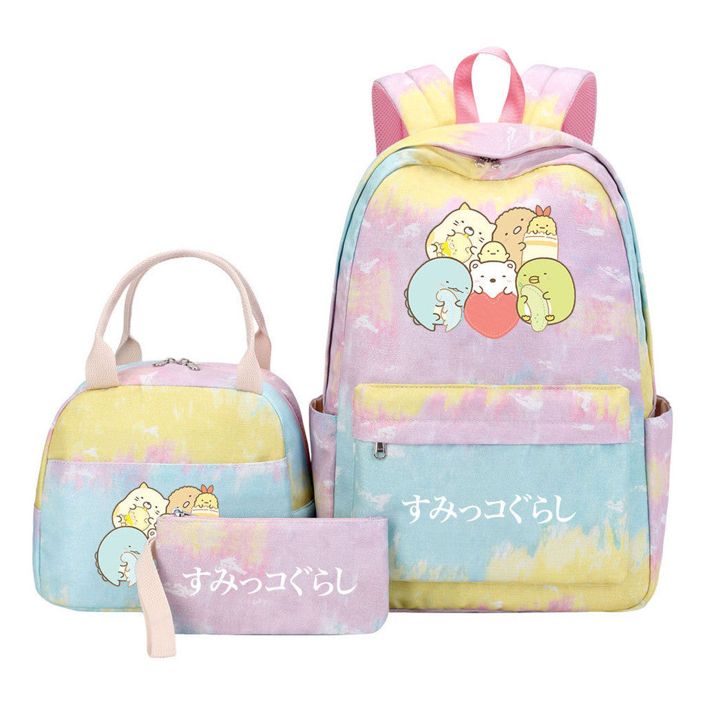 Game Corner Biology Youth Student Girls School Bag Lunch Bag Three Piece Set Backpack Set