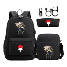 Naruto Usb Password Lock Student Backpack Three Piece Set Backpack Set
