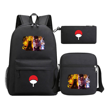 Anime Naruto Starry Sky Youth School Bag Three Piece Set For Men And Women Backpack Set