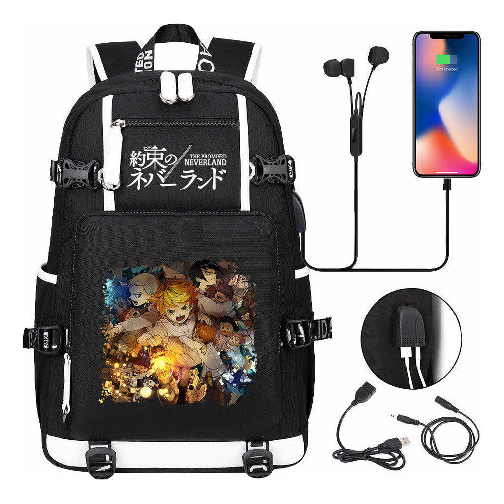 Promised Dream Island Usb Large Capacity Youth Student Backpack For Boys And Girls Leisure Travel Backpack
