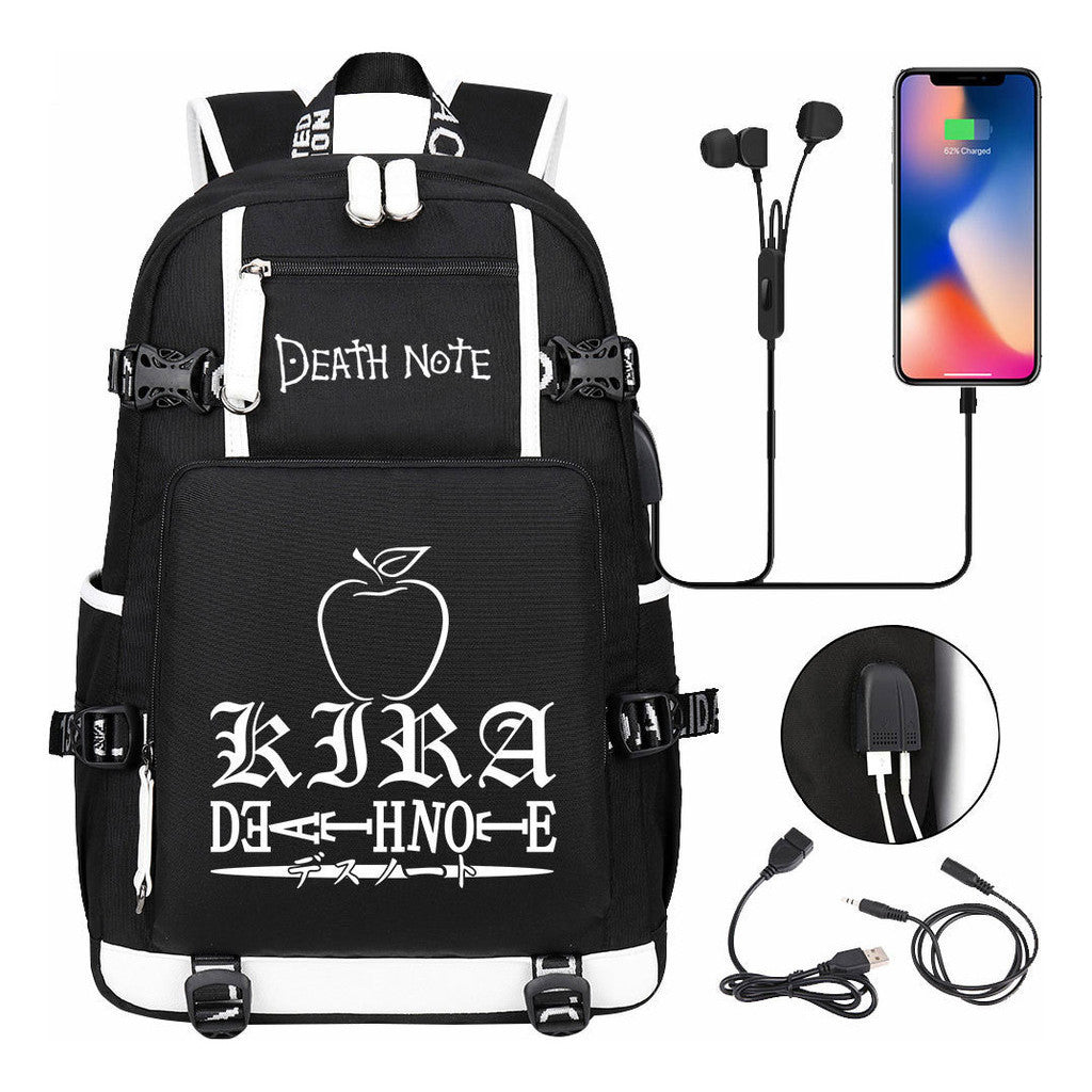 Death Note Usb Large Capacity Youth Student Backpack For Boys And Girls Leisure Travel Backpack
