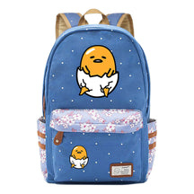 Cartoon Lazy Egg Printed Youth Student School Bag Fragmented Flower Boys And Girls Backpack