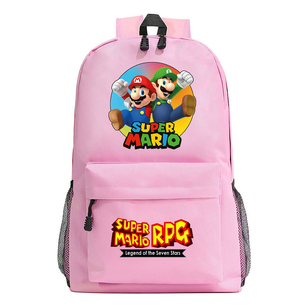 Super Mario Starry Sky Student Backpack For Men And Women's Leisure Travel Backpack