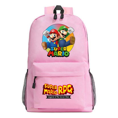 Super Mario Starry Sky Student Backpack For Men And Women's Leisure Travel Backpack