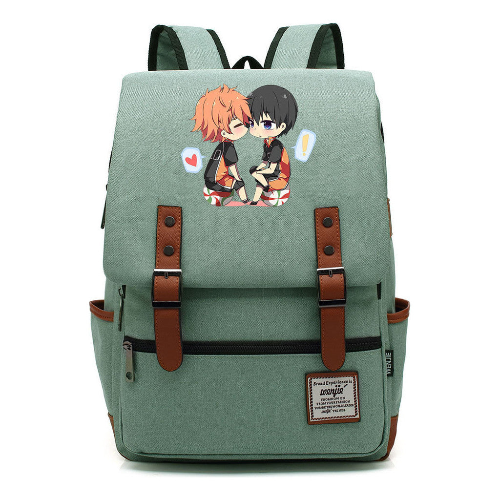 Volleyball Youth Printed Student School Bag Casual Belt Buckle Classic Backpack
