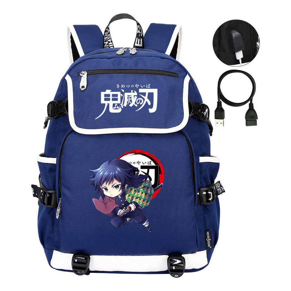 Anime Cartoon Usb Youth Student Backpack For Men And Women Leisure Backpack