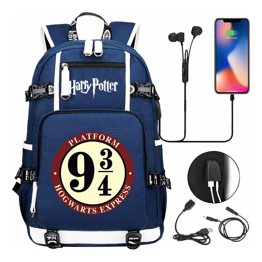 School Of Witchcraft And Wizardry Usb Earphones, Youth Student Backpacks, Leisure Travel Backpacks
