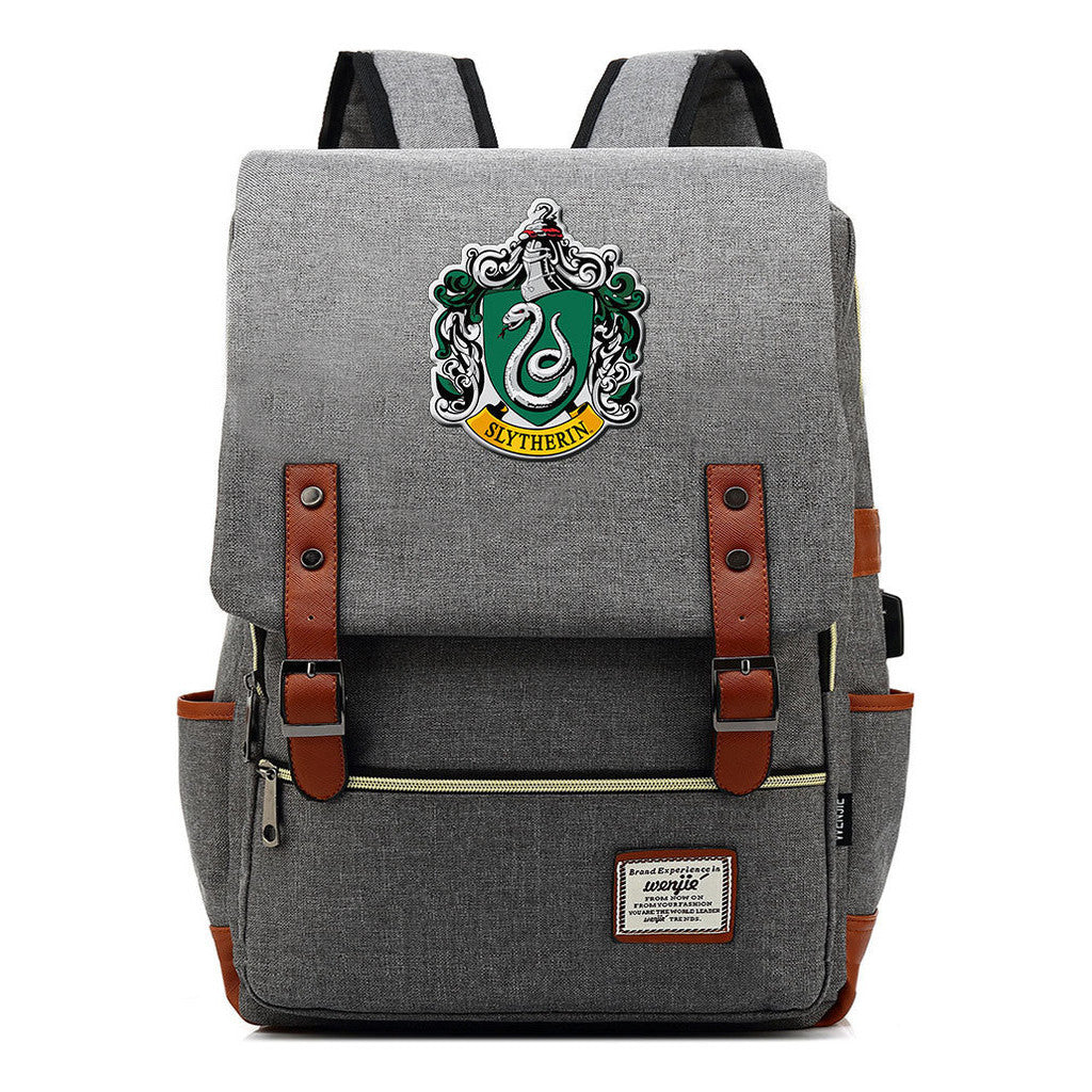 School Of Magic Schoolbag Usb Leisure Belt Buckle Backpack Men And Women